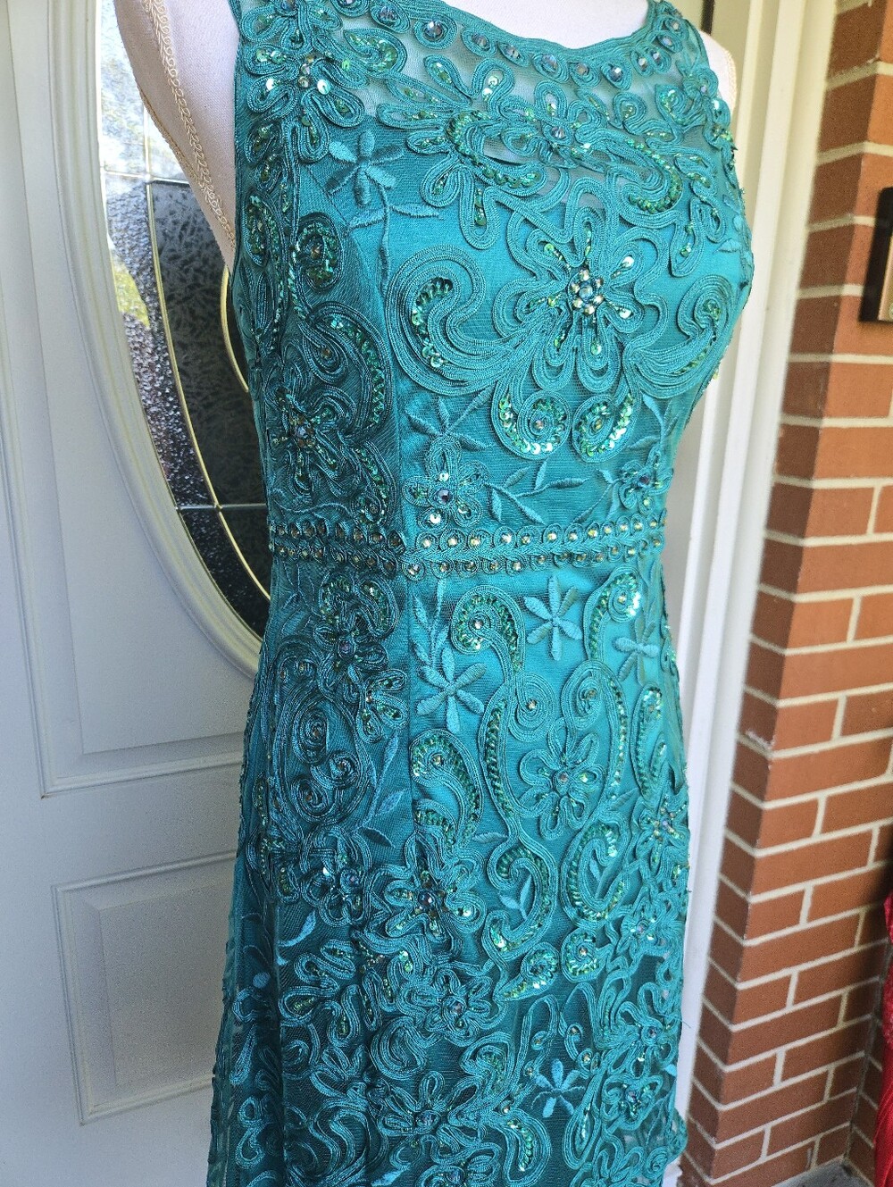 Cameron Blake By Mon Cheri Lace Evening Dress Jade 115604 - Picture 3 of 15